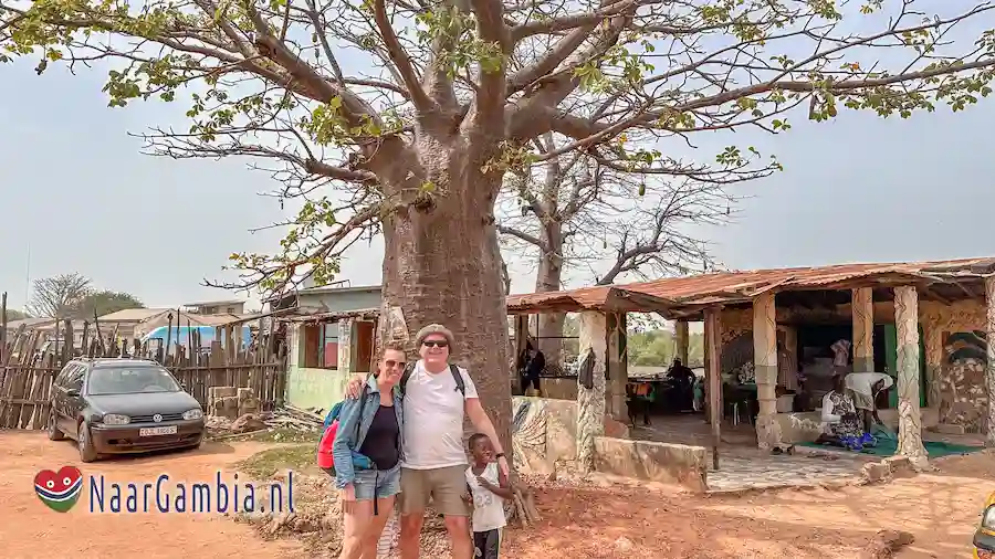 Portret met Baobab boom.